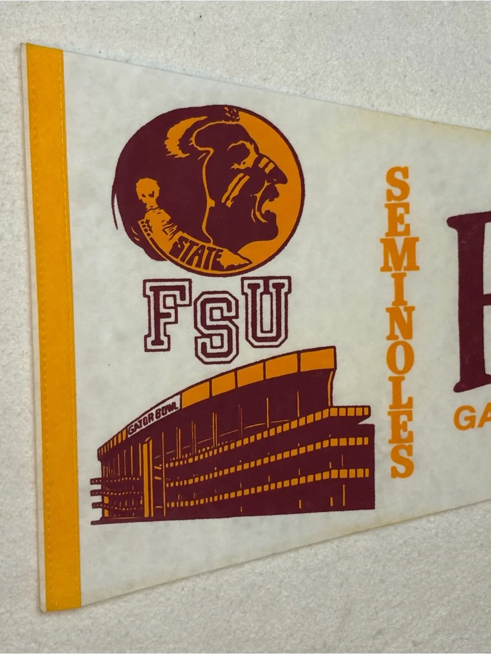 Florida State Seminoles FSU Gator Bowl Jacksonville Felt Pennant – Retro